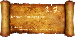 Kraus Fausztusz névjegykártya